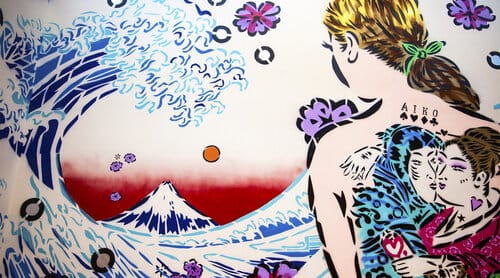 graphe de de la grande vague de kanagawa avec tatooed girl with lover par Lady Aiko