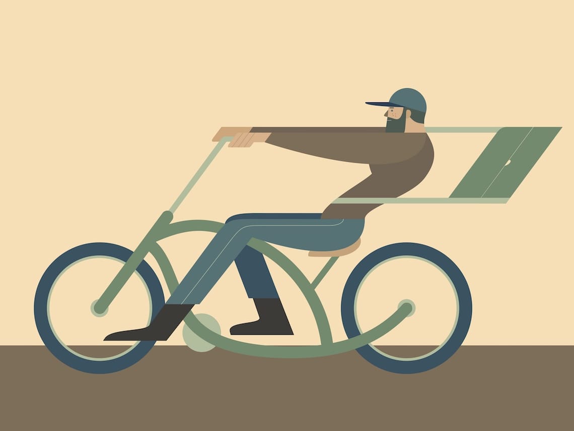 illustration d'un homme sur vélo
