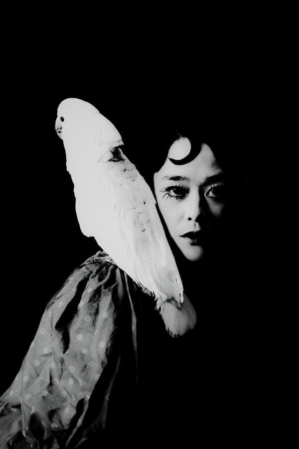 portrait flou par Sarah Fuchs oiseau blanc