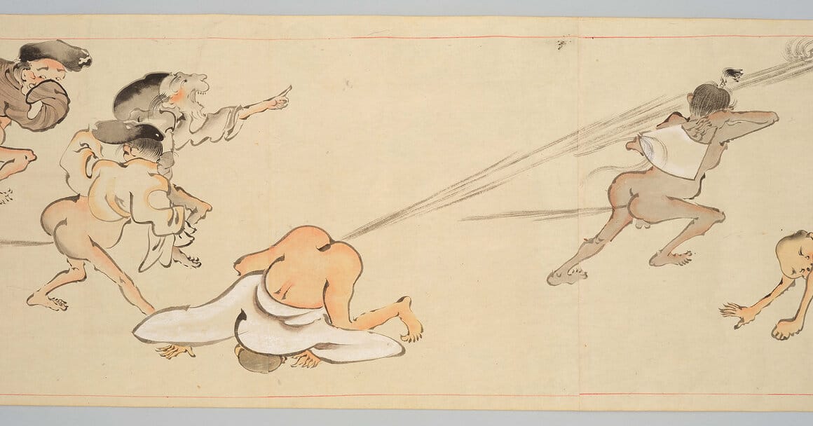 Anonyme, Concours de pets (Kachie), 19e siècle, musée Guimet © Musée Guimet, Paris (distr. GrandPalaisRmn) / photo Thierry Ollivier.