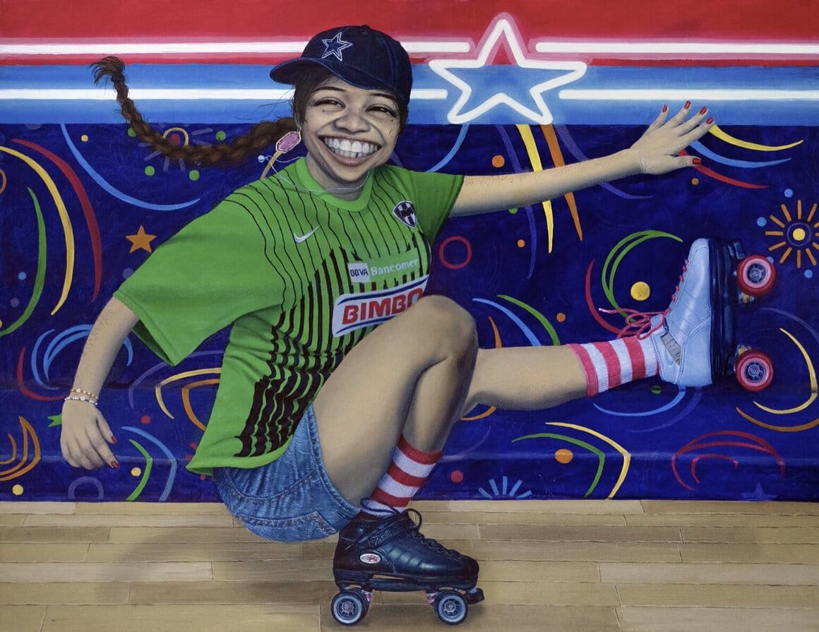 L'artiste faisant du roller