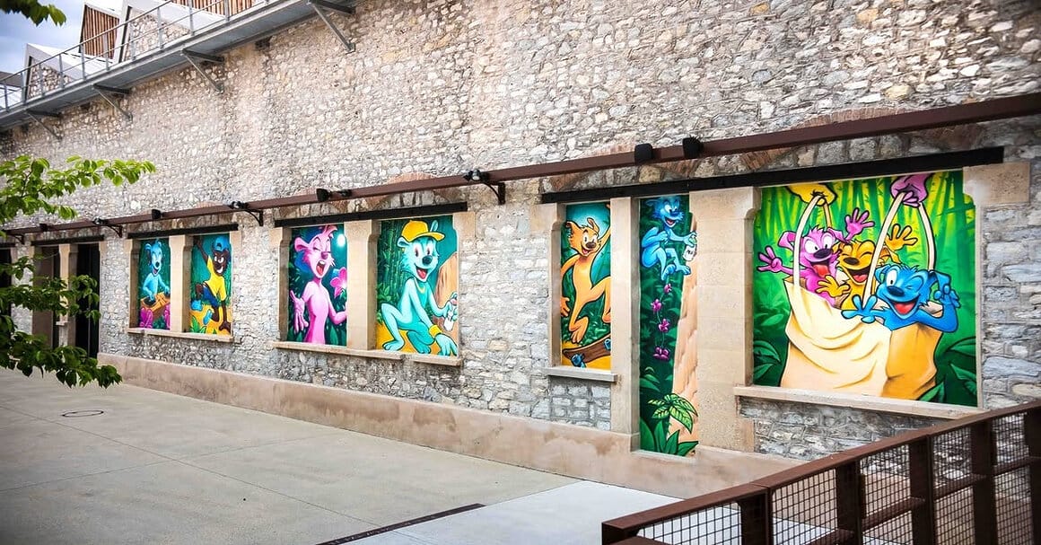 Fresque en spray de marsupilamis par Killah One à Saint-Martin-d'Hères