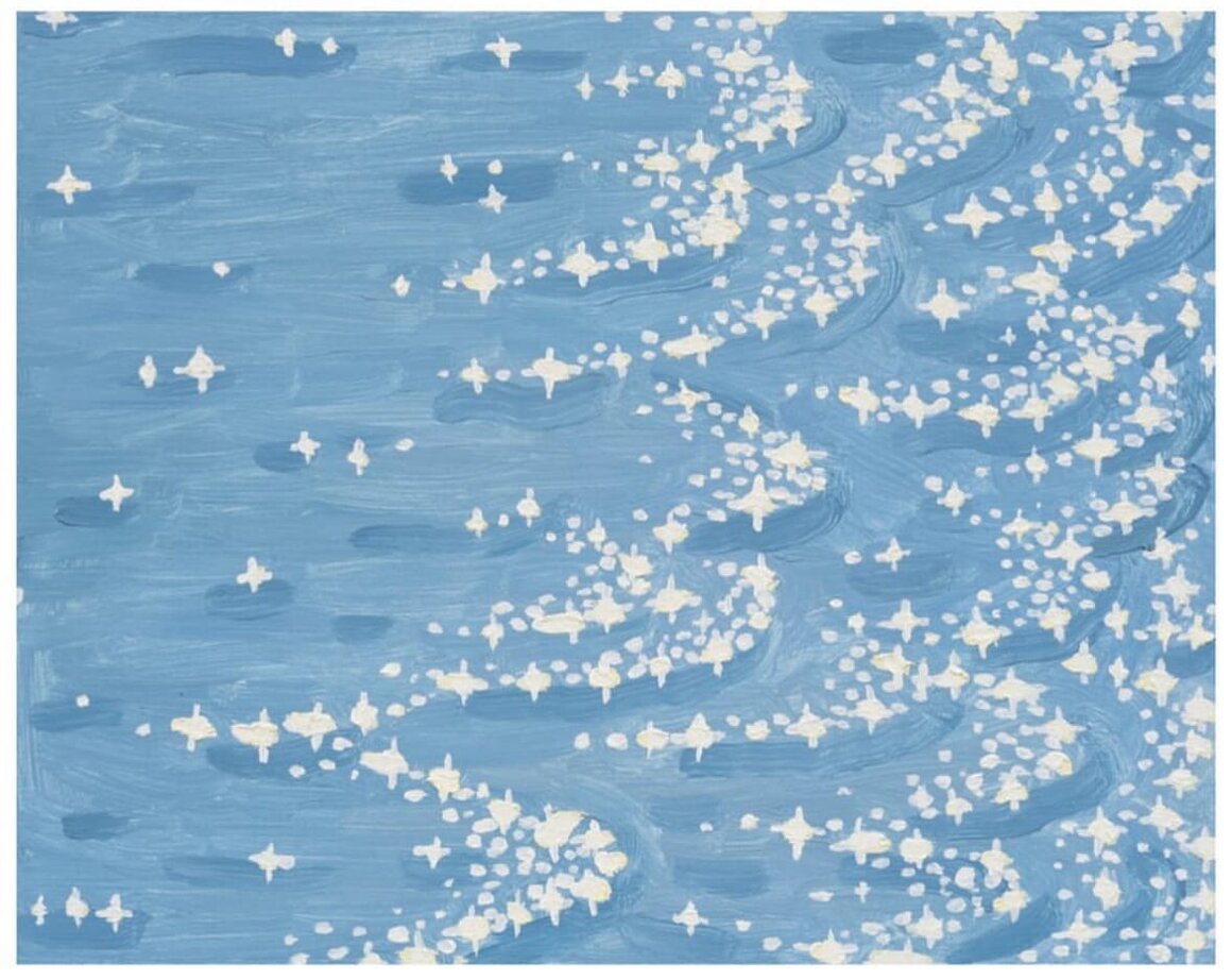 Peinture de la lumière qui se reflète sur les vagues