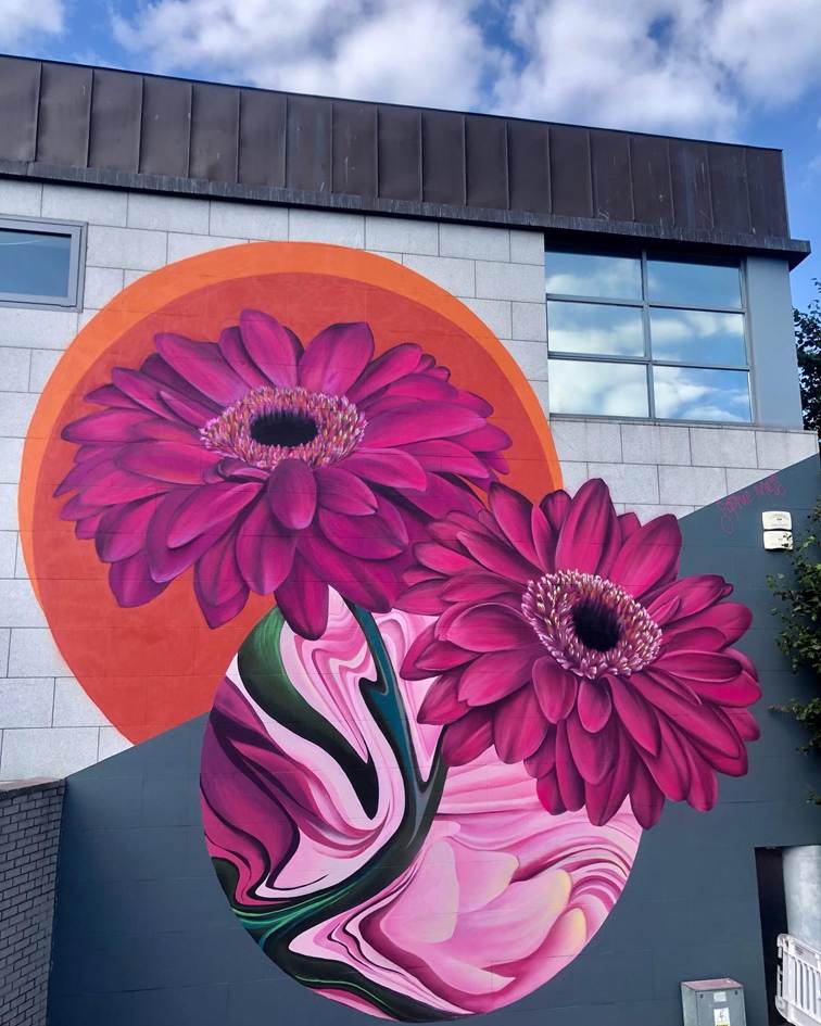 murale de fleurs géantes