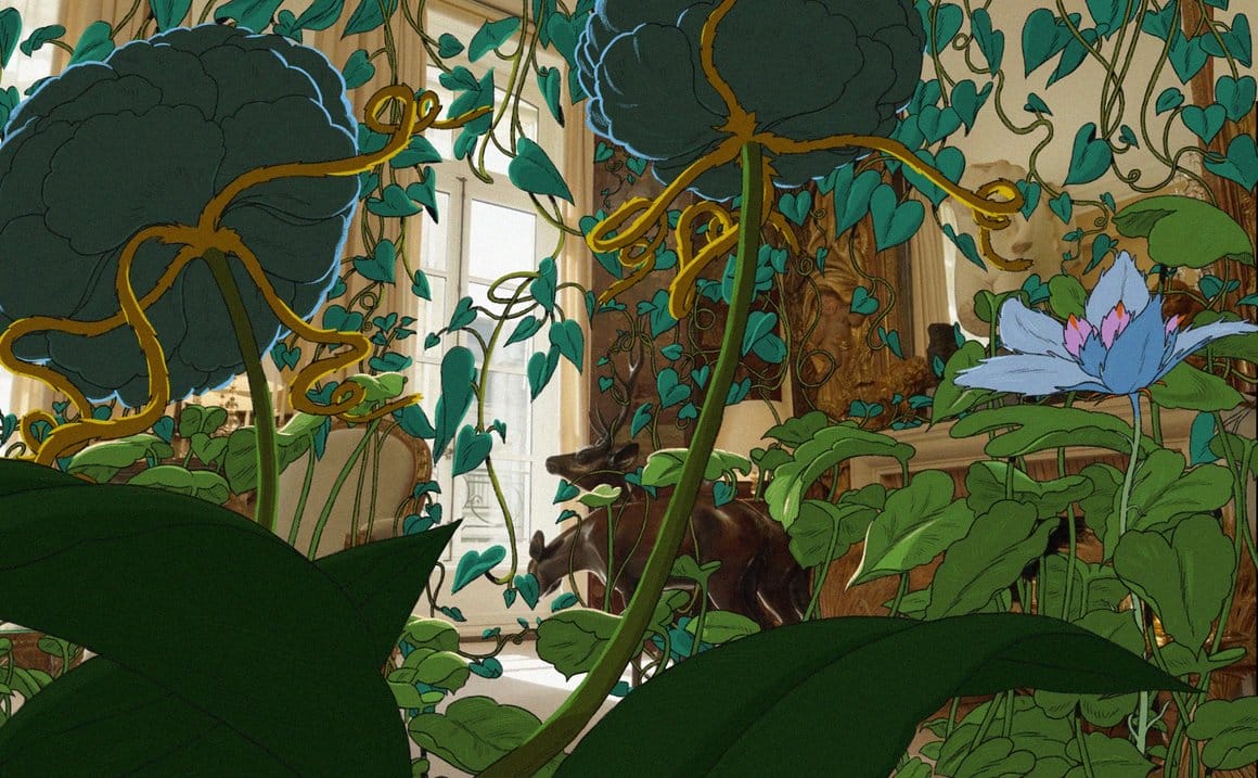 une jungle dans une maison, illustration par Karlotta Freier