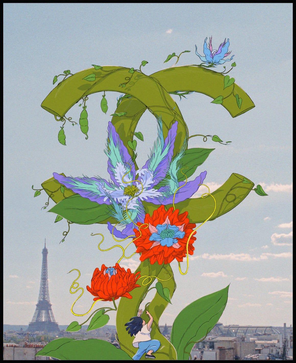 dessin floral de Karlotta Freier pour Chanel